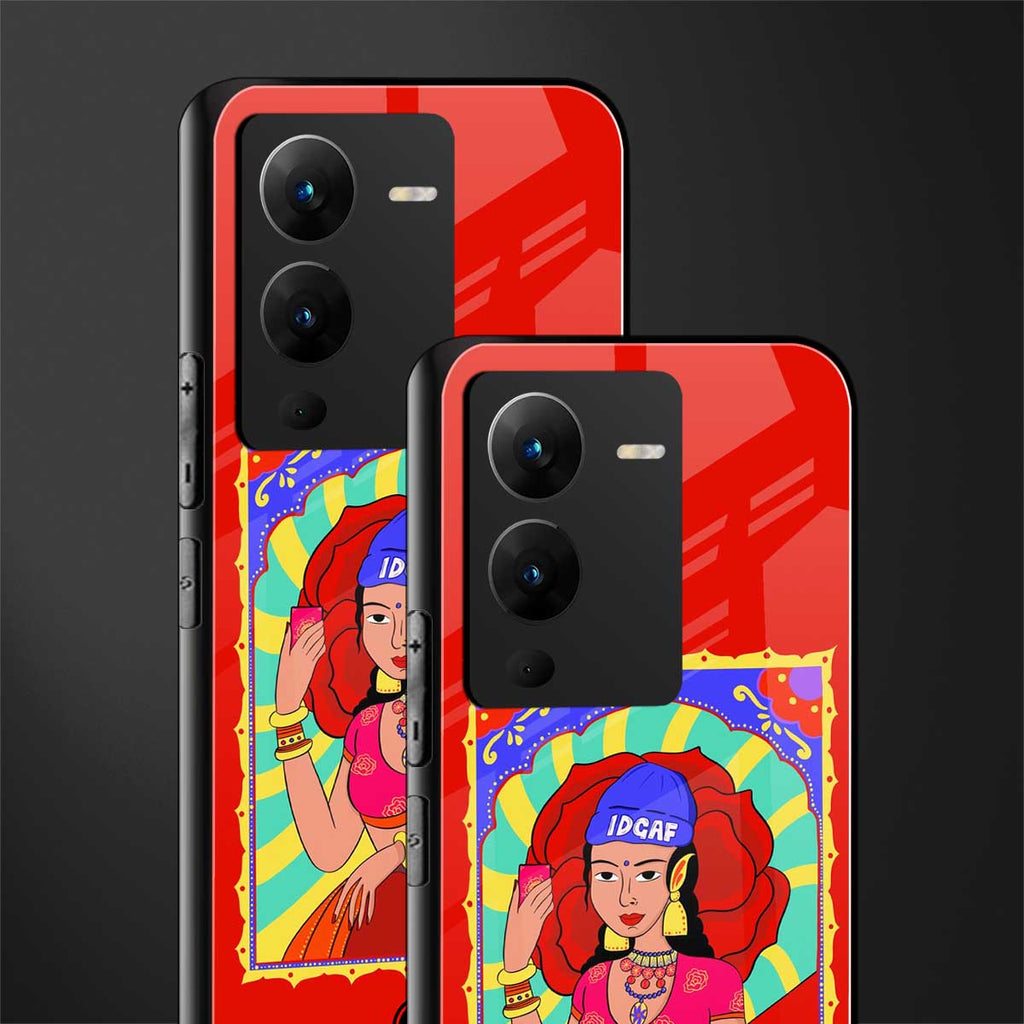 idgaf queen back phone cover | glass case for vivo v25 pro 5g