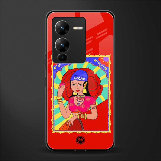idgaf queen back phone cover | glass case for vivo v25 pro 5g