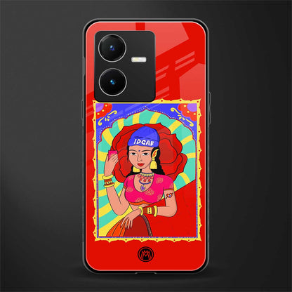 idgaf queen back phone cover | glass case for vivo y22