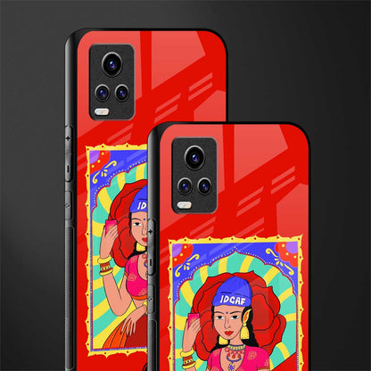 idgaf queen back phone cover | glass case for vivo v21e 4g