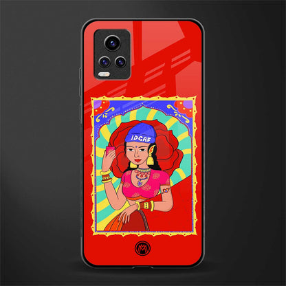 idgaf queen back phone cover | glass case for vivo v21e 4g