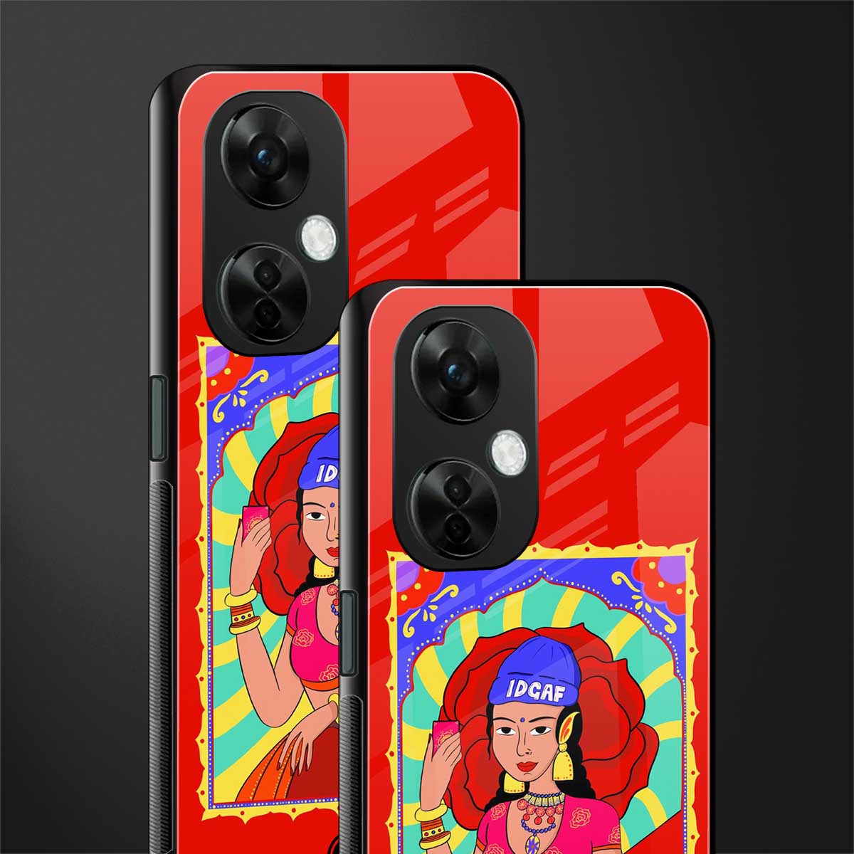 idgaf queen back phone cover | glass case for oneplus nord ce 3 lite