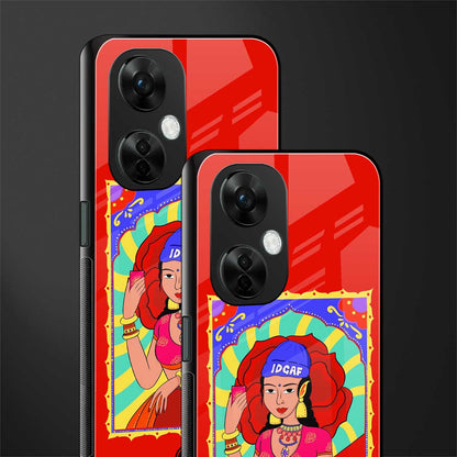 idgaf queen back phone cover | glass case for oneplus nord ce 3 lite