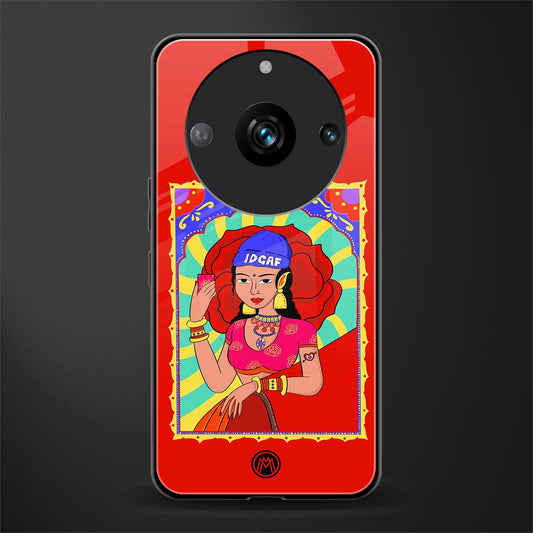 idgaf queen back phone cover | glass case for realme 11 pro 5g