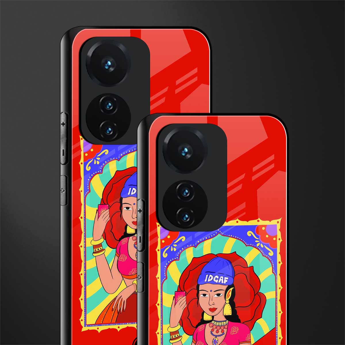 idgaf queen back phone cover | glass case for vivo t1 44w 4g