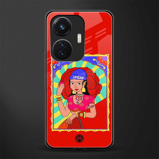 idgaf queen back phone cover | glass case for vivo t1 44w 4g
