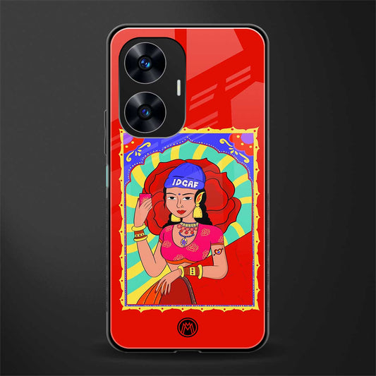 idgaf queen back phone cover | glass case for realme c55