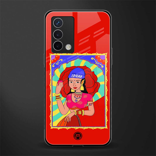 idgaf queen back phone cover | glass case for oppo a74 4g