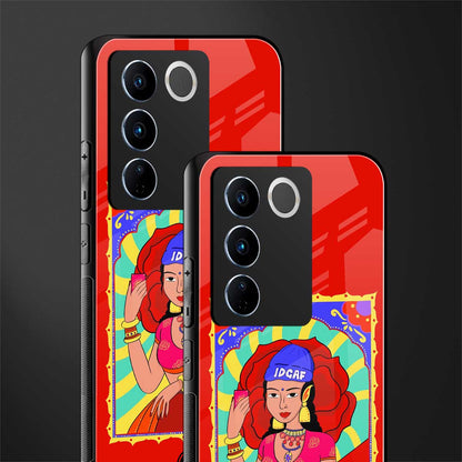 idgaf queen back phone cover | glass case for vivo v27 pro 5g