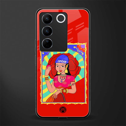 idgaf queen back phone cover | glass case for vivo v27 pro 5g