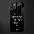 if you miss me its too late back phone cover | glass case for vivo y72