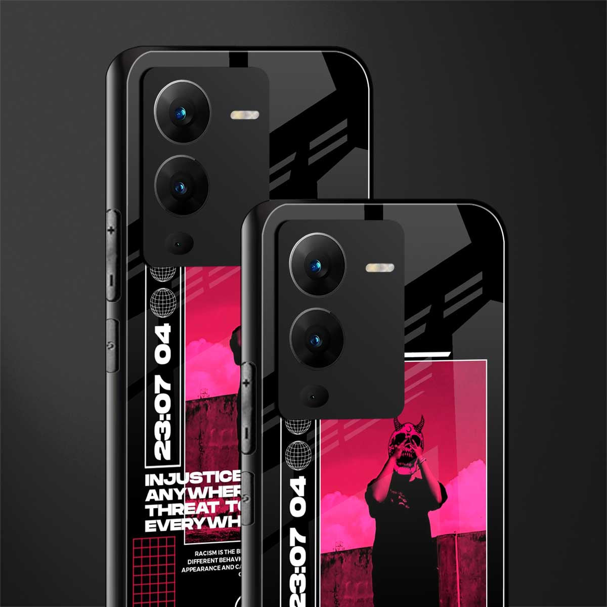 injustice back phone cover | glass case for vivo v25 pro 5g