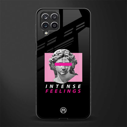 intense feelings back phone cover | glass case for samsung galaxy a22 4g