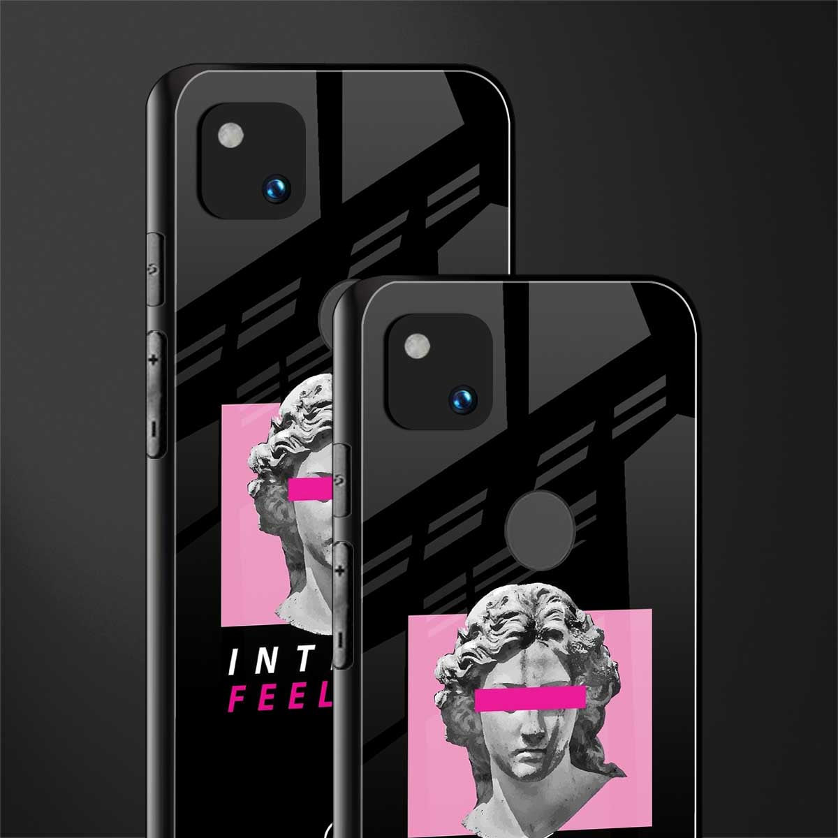 intense feelings back phone cover | glass case for google pixel 4a 4g