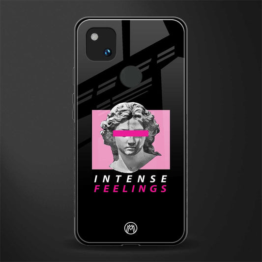 intense feelings back phone cover | glass case for google pixel 4a 4g