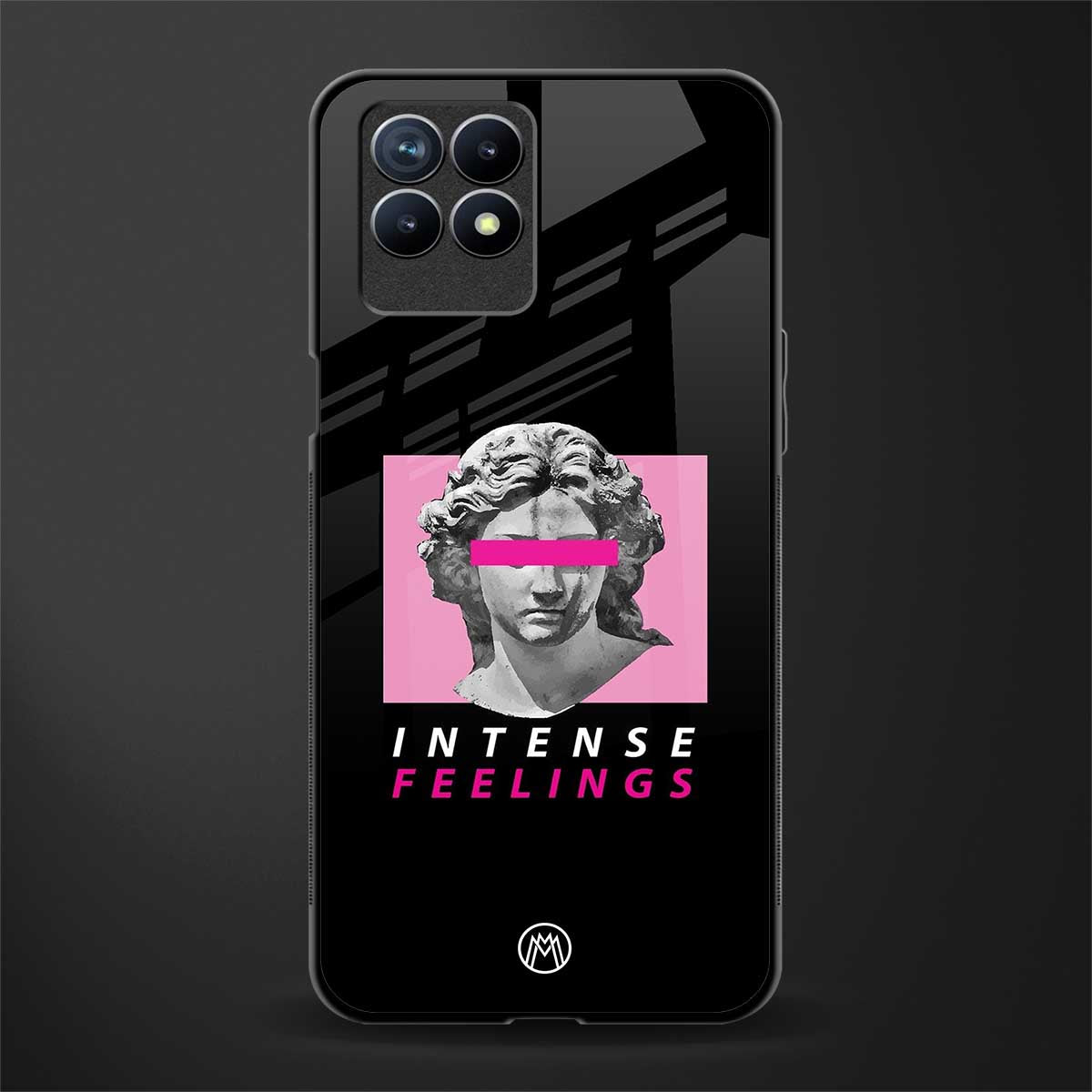 intense feelings glass case for realme 8i image