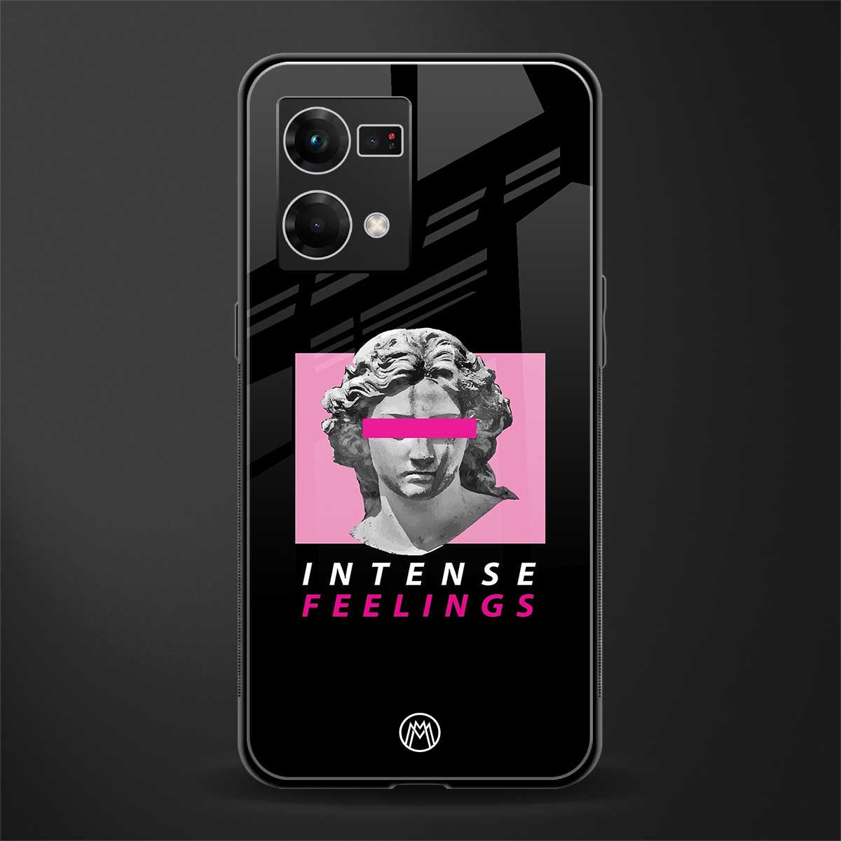 intense feelings back phone cover | glass case for oppo f21 pro 4g