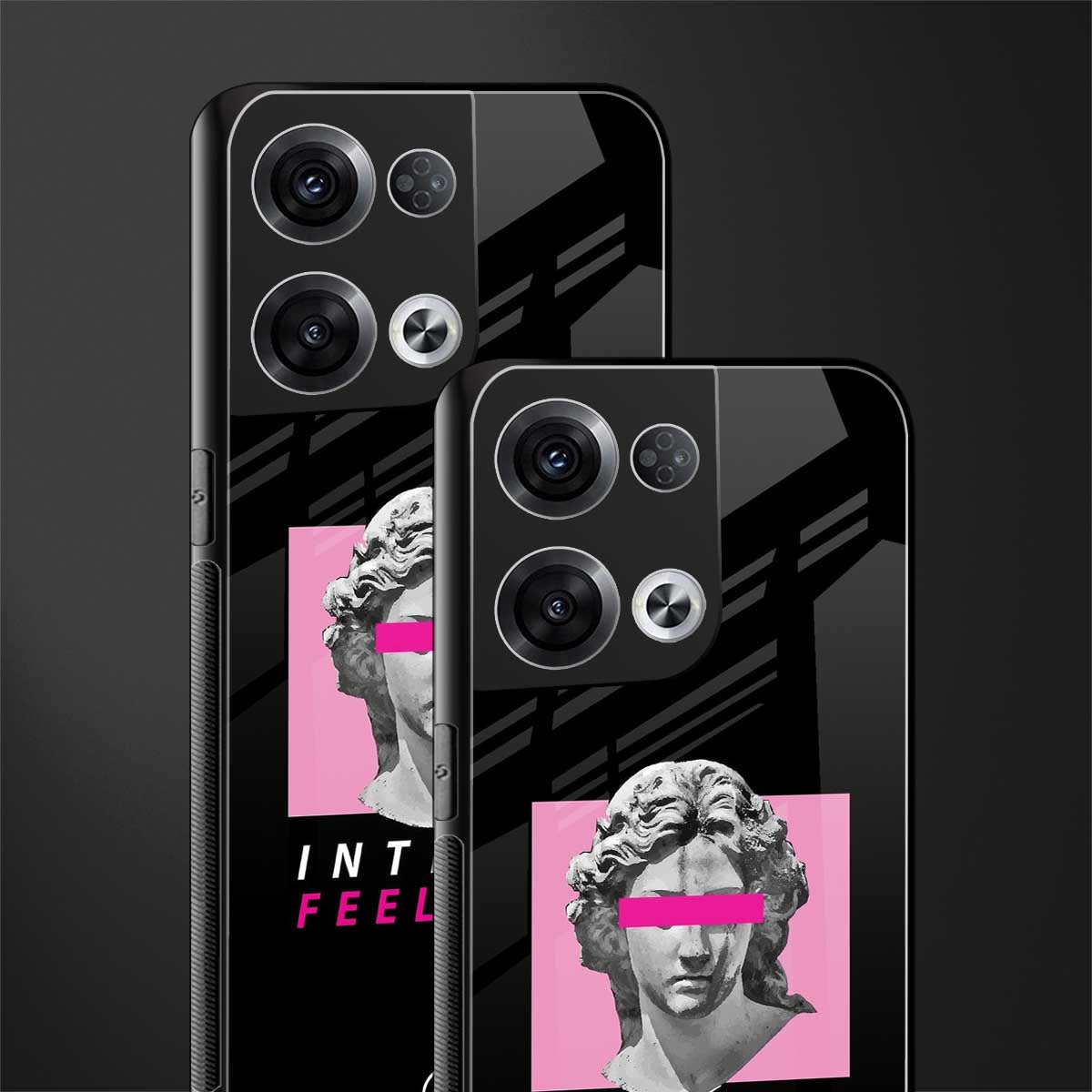 intense feelings back phone cover | glass case for oppo reno 8 pro