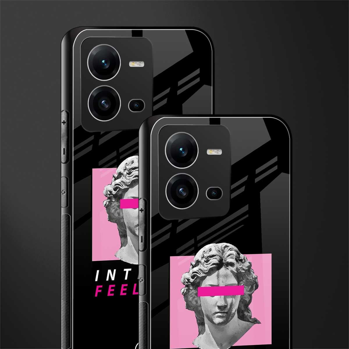 intense feelings back phone cover | glass case for vivo v25-5g