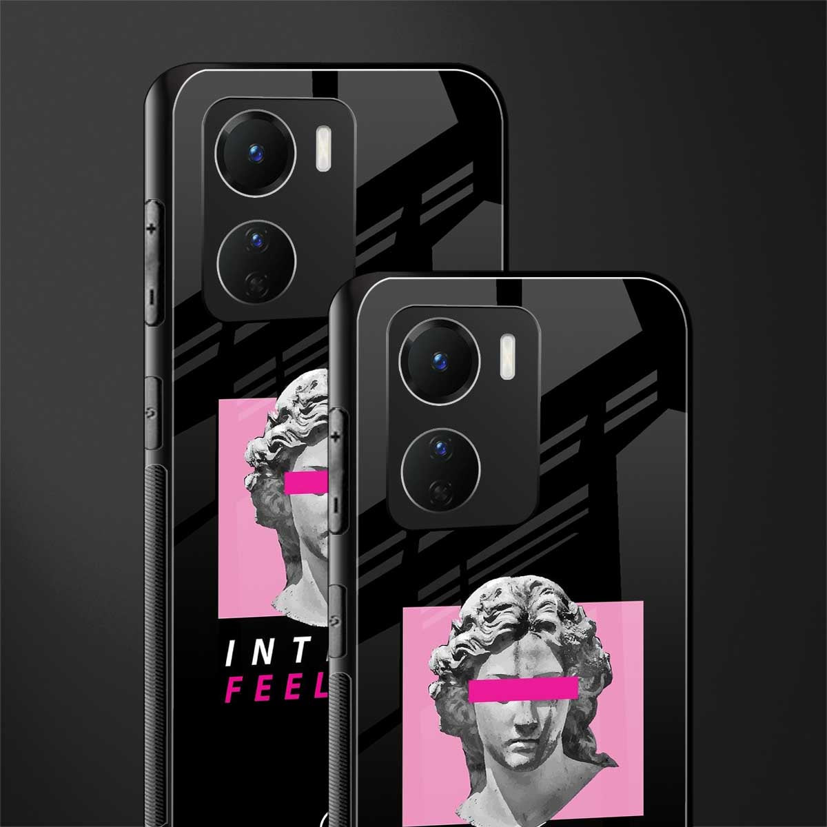 intense feelings back phone cover | glass case for vivo y16