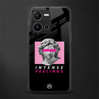 intense feelings back phone cover | glass case for vivo y35 4g