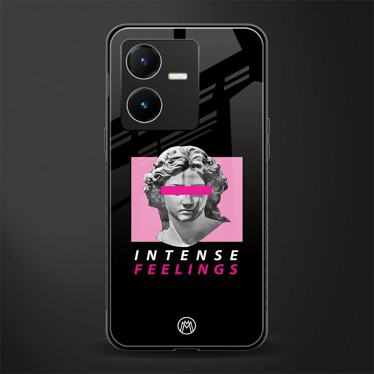 intense feelings back phone cover | glass case for vivo y22