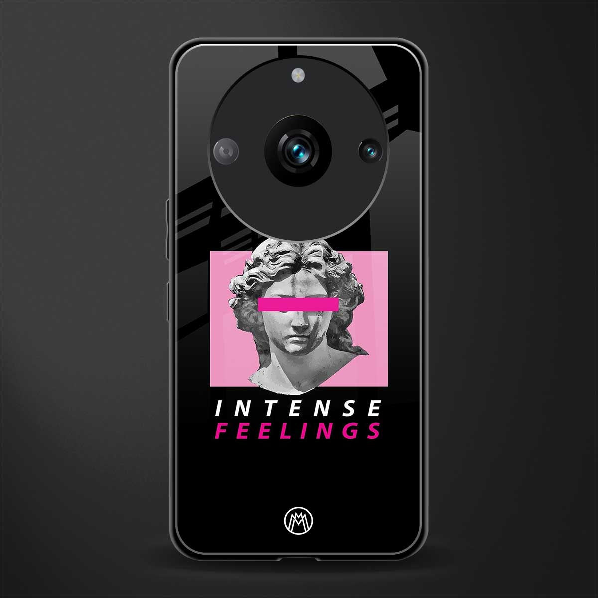 intense feelings back phone cover | glass case for realme 11 pro 5g