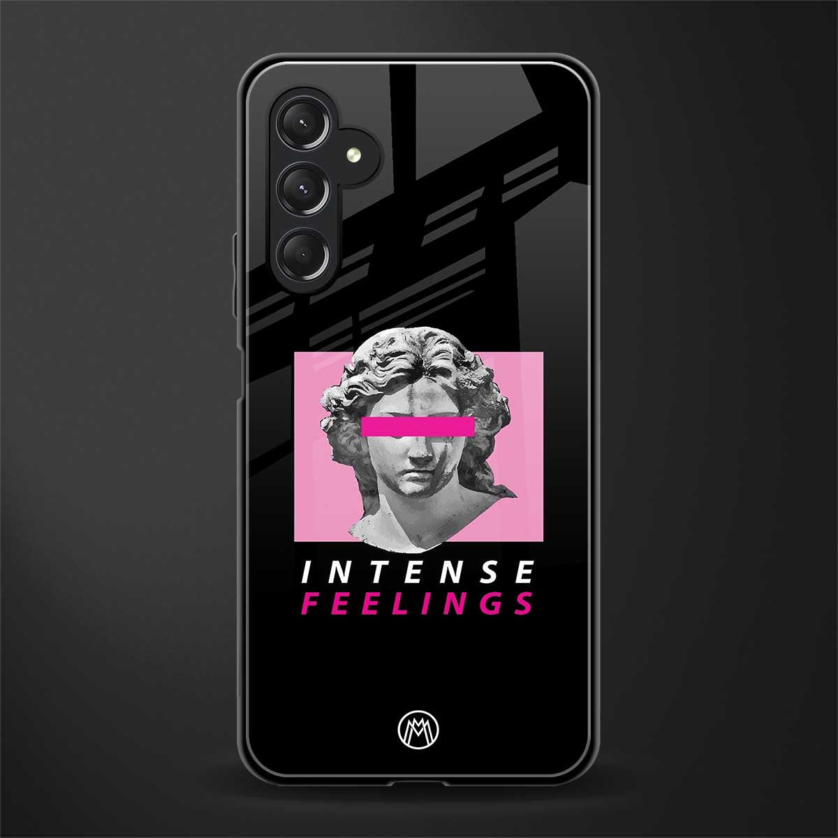 intense feelings back phone cover | glass case for samsun galaxy a24 4g