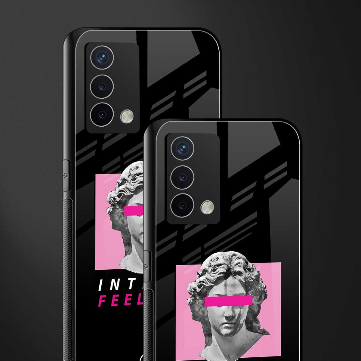 intense feelings back phone cover | glass case for oppo a74 4g