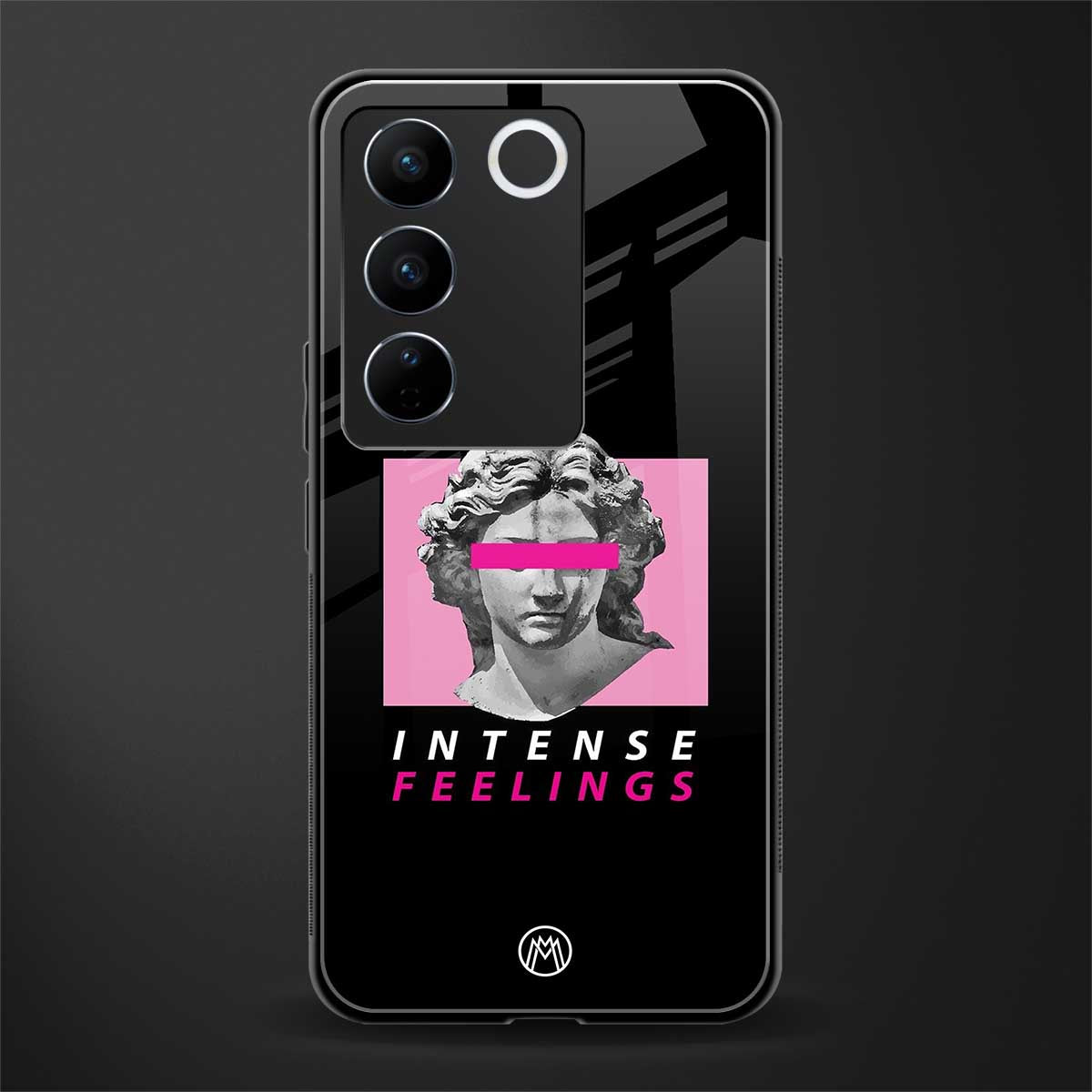 intense feelings back phone cover | glass case for vivo v27 pro 5g