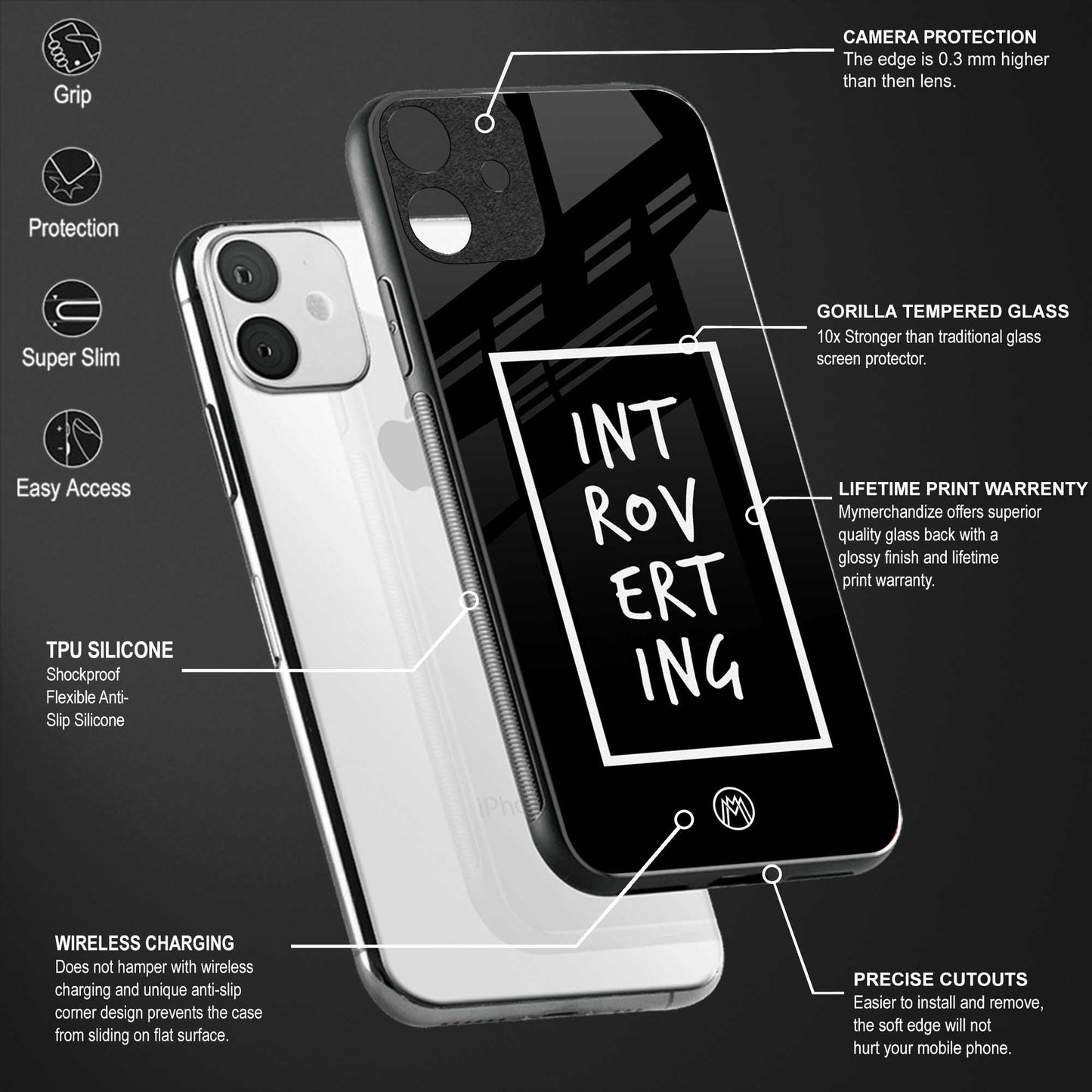 introverting back phone cover | glass case for oneplus 10r 5g