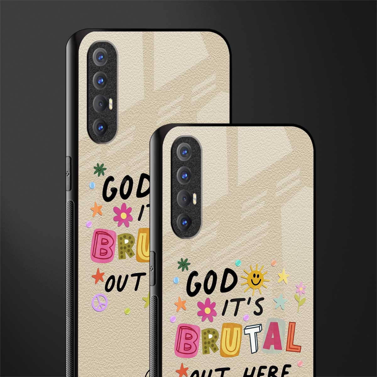 it's brutal out here glass case for oppo reno 3 pro image-2