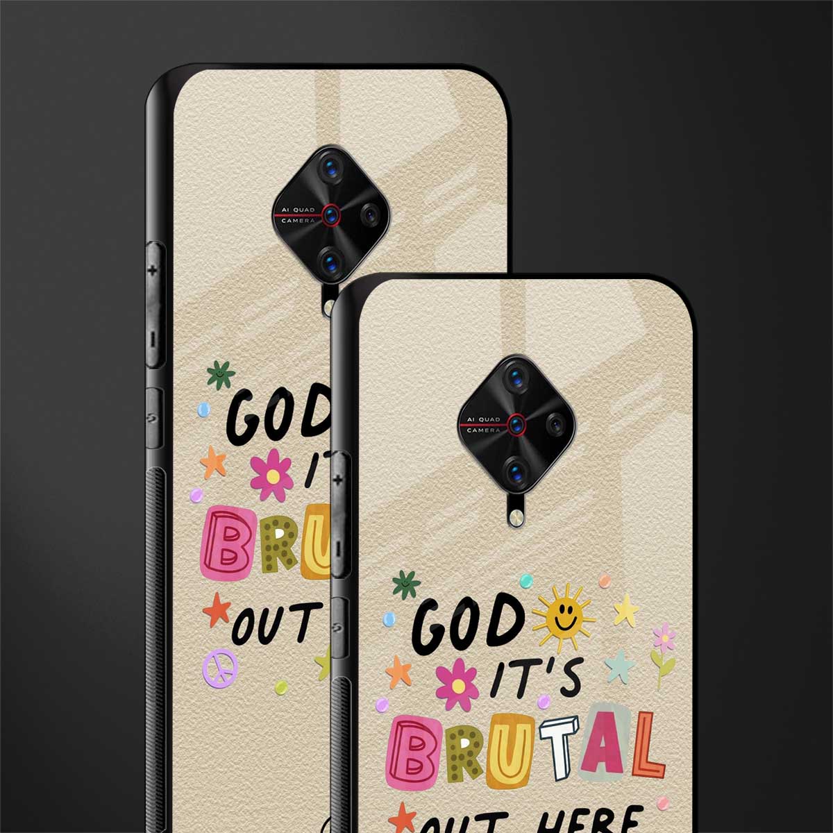 it's brutal out here glass case for vivo s1 pro image-2
