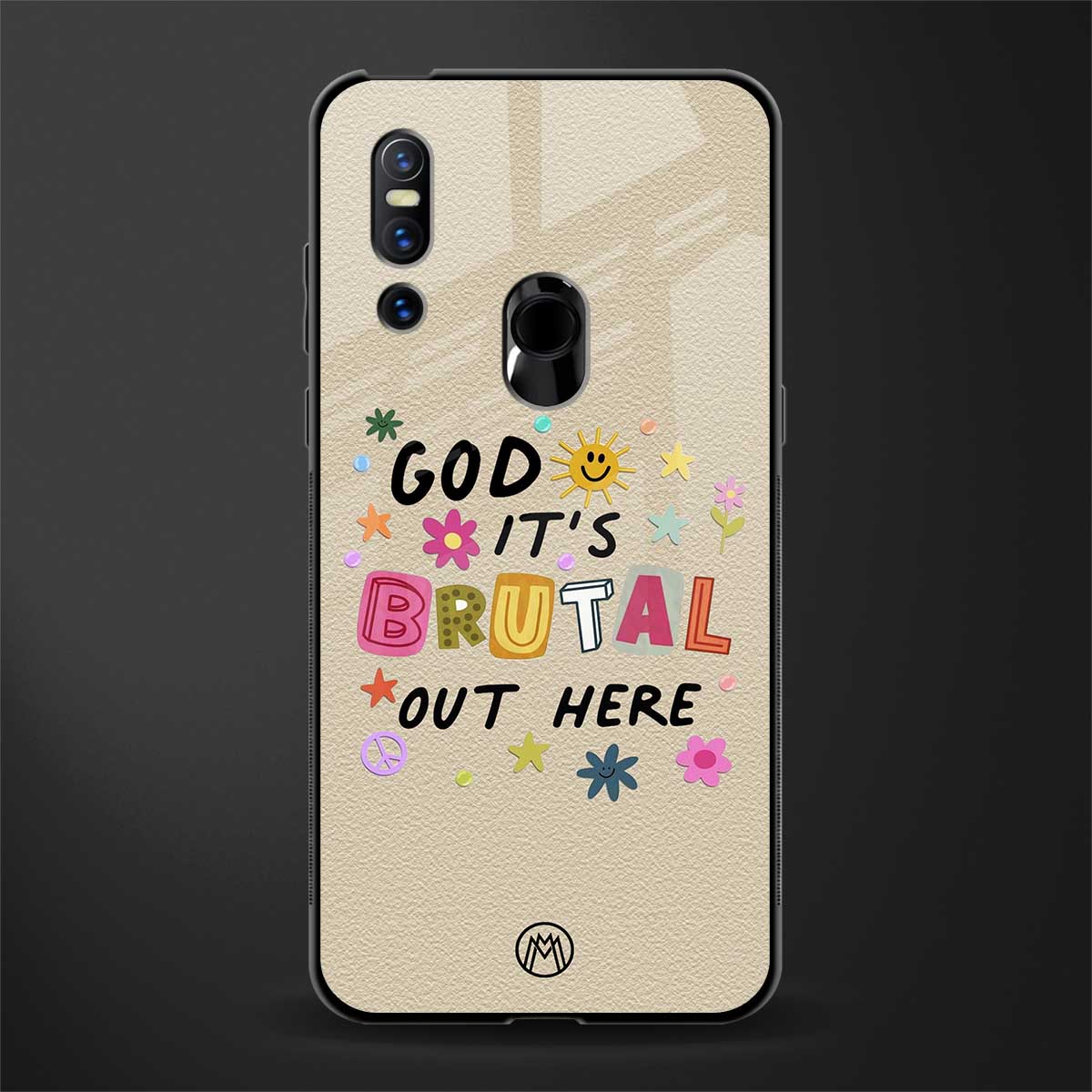 it's brutal out here glass case for vivo v15 image