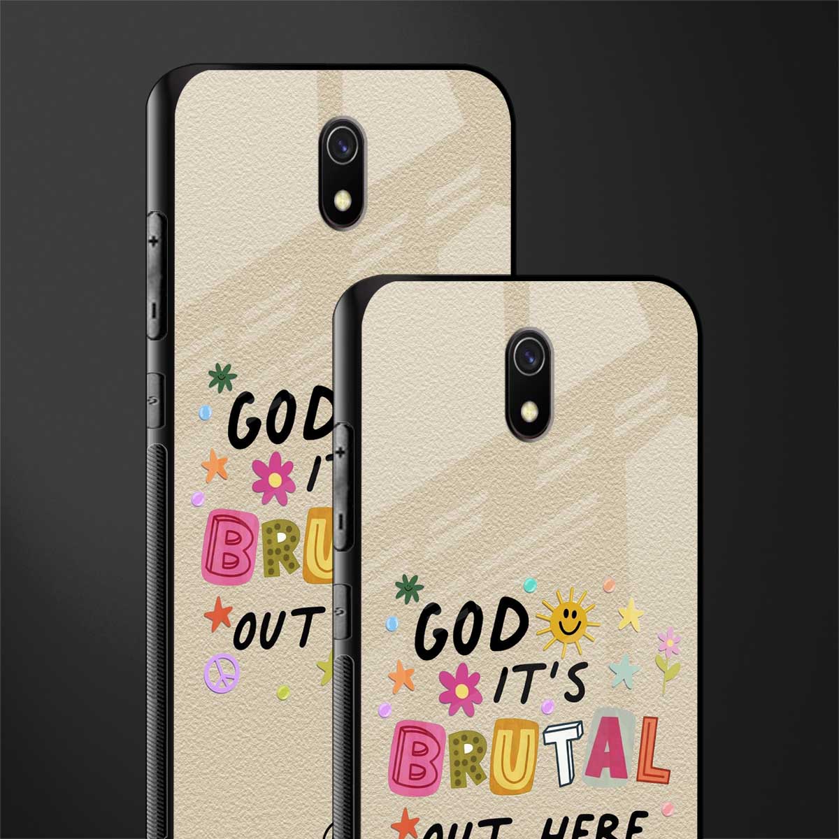 it's brutal out here glass case for redmi 8a image-2