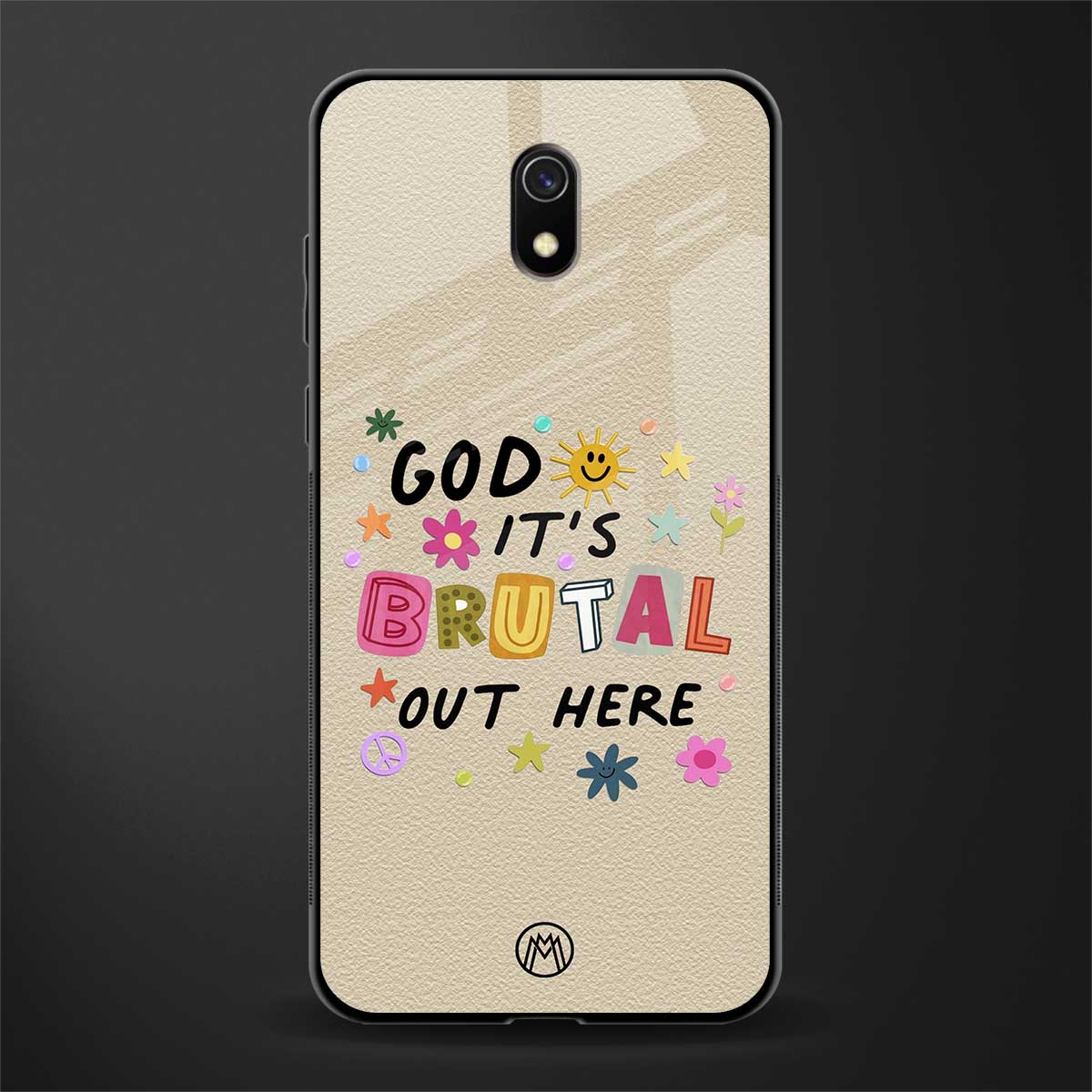 it's brutal out here glass case for redmi 8a image