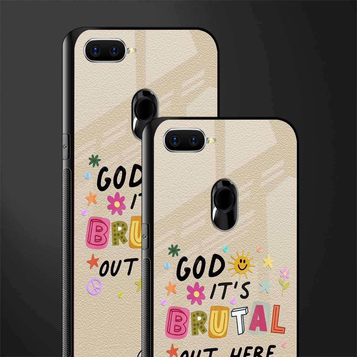 it's brutal out here glass case for oppo a7 image-2