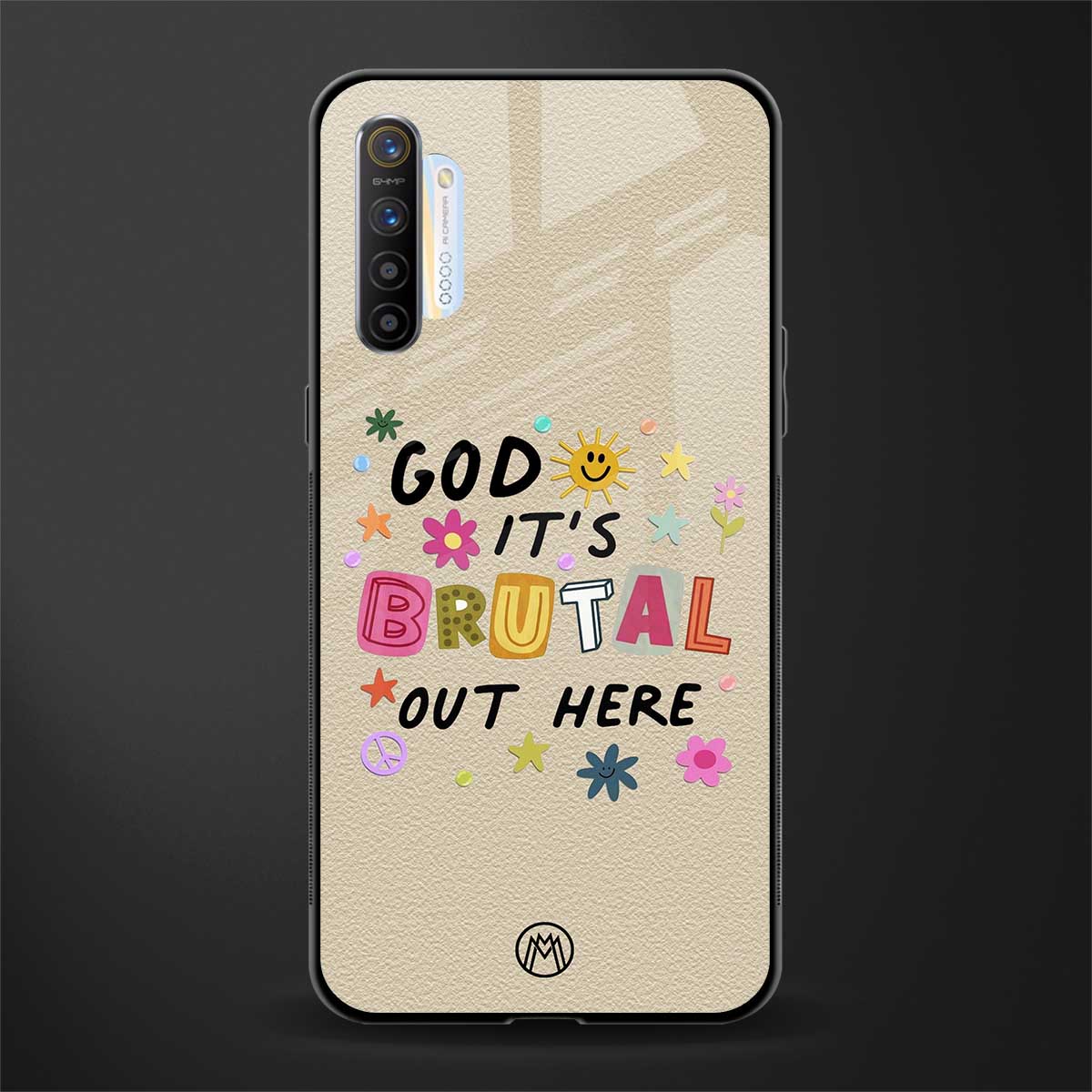 it's brutal out here glass case for realme xt image