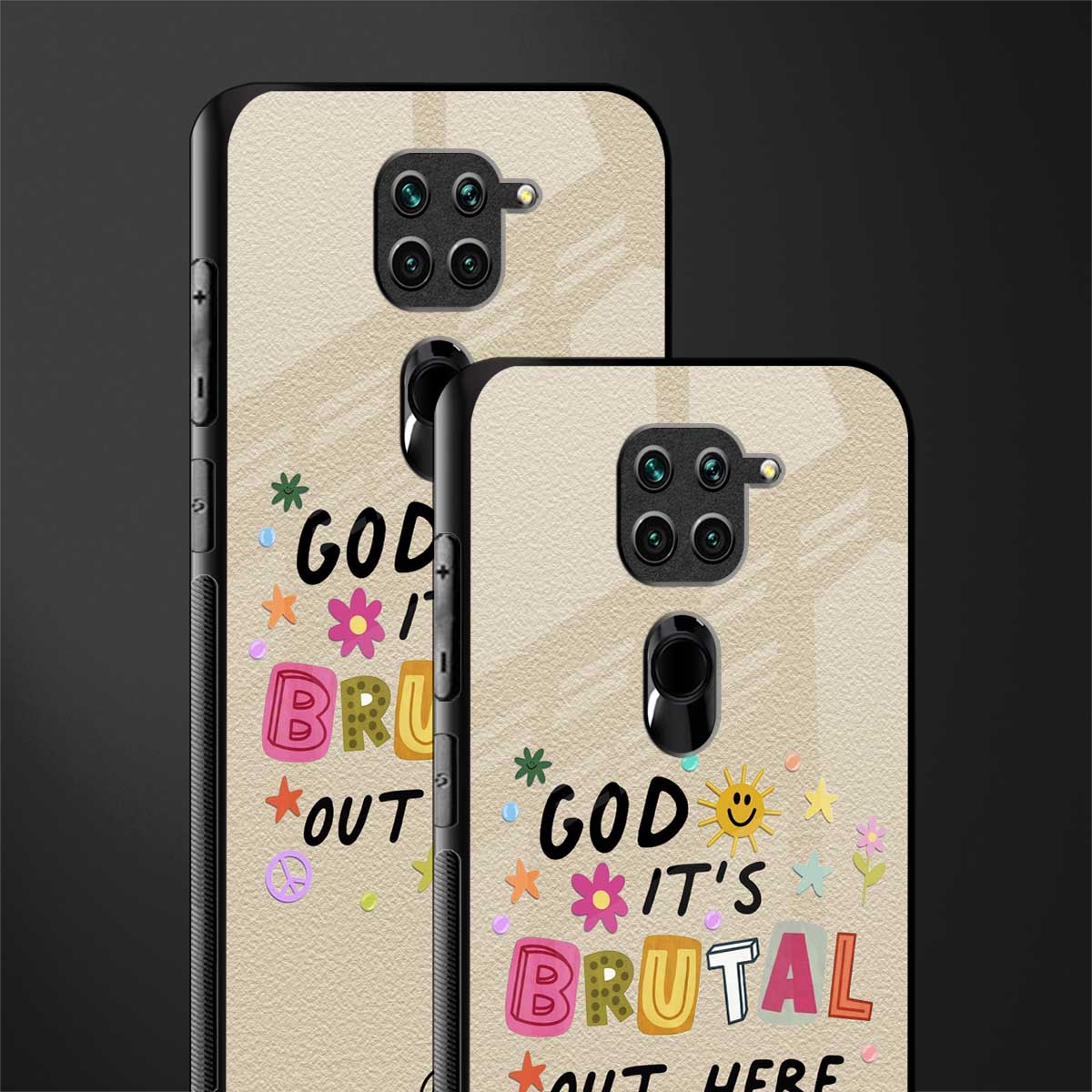 it's brutal out here glass case for redmi note 9 image-2
