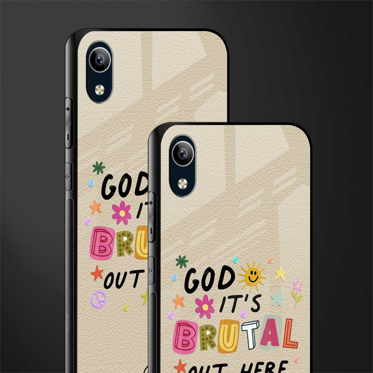 it's brutal out here glass case for vivo y90 image-2