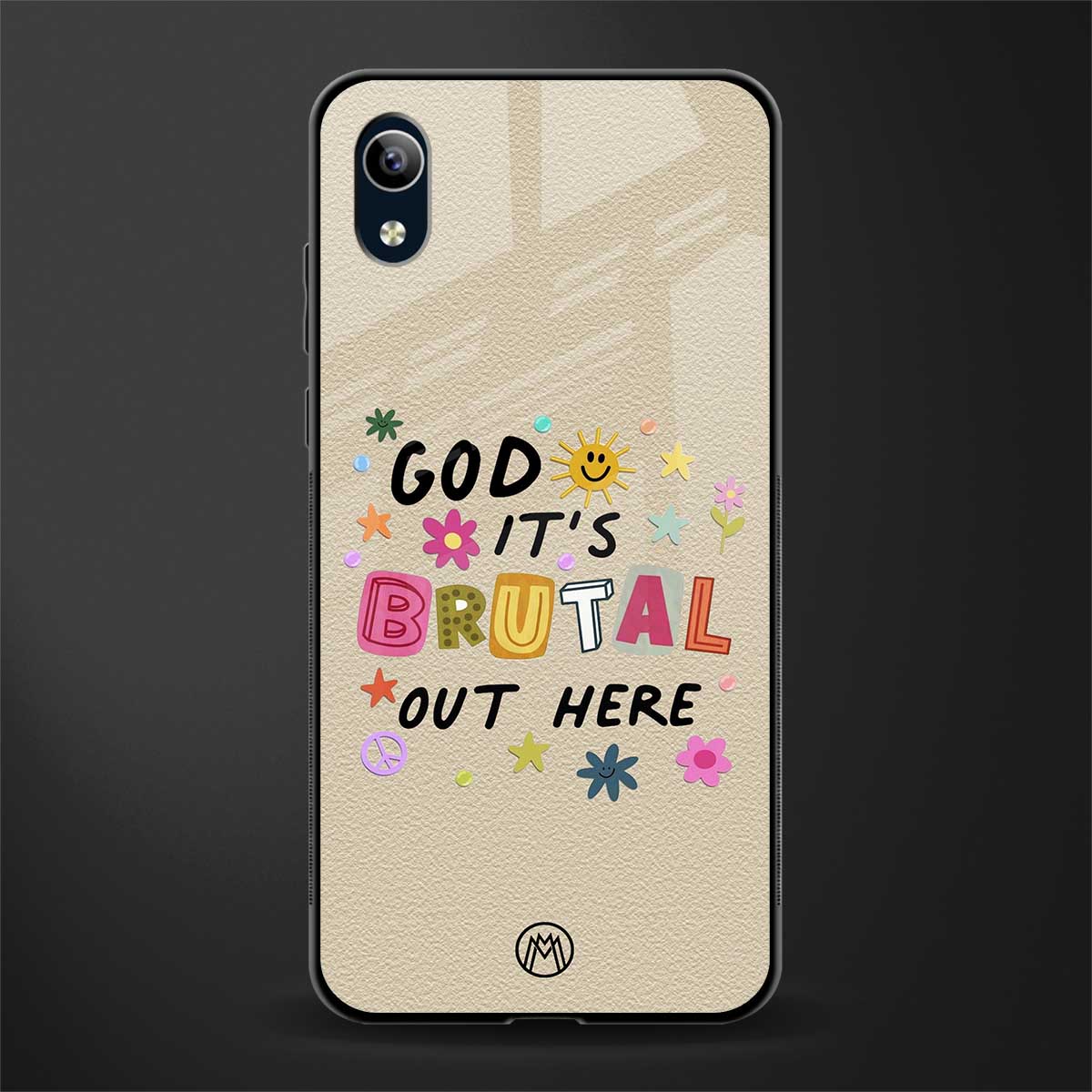 it's brutal out here glass case for vivo y90 image