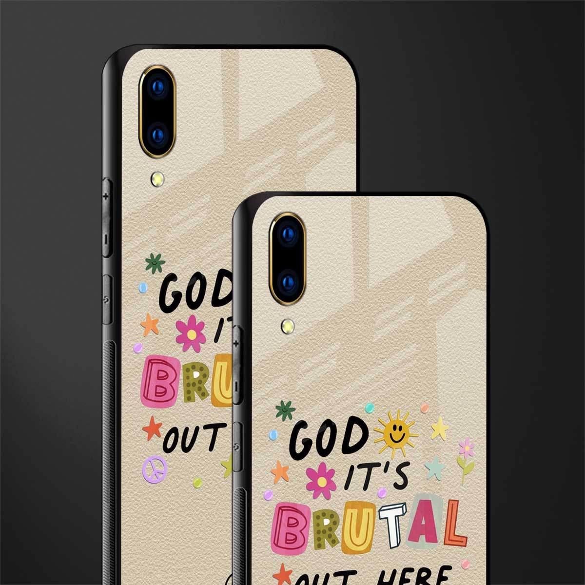 it's brutal out here glass case for vivo v11 pro image-2