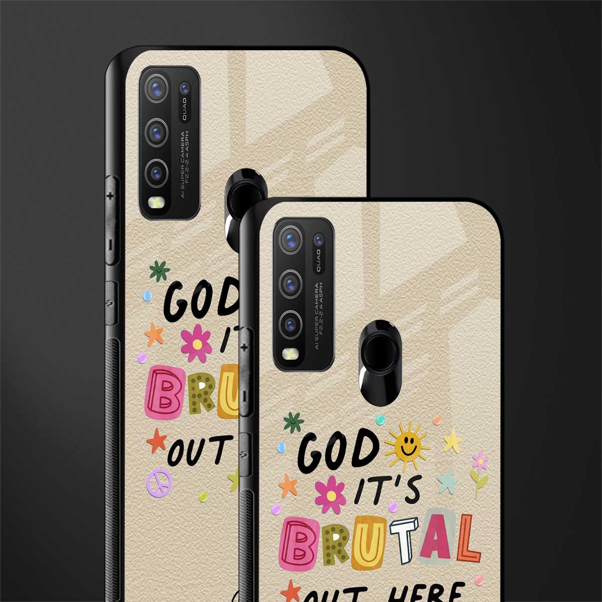 it's brutal out here glass case for vivo y50 image-2