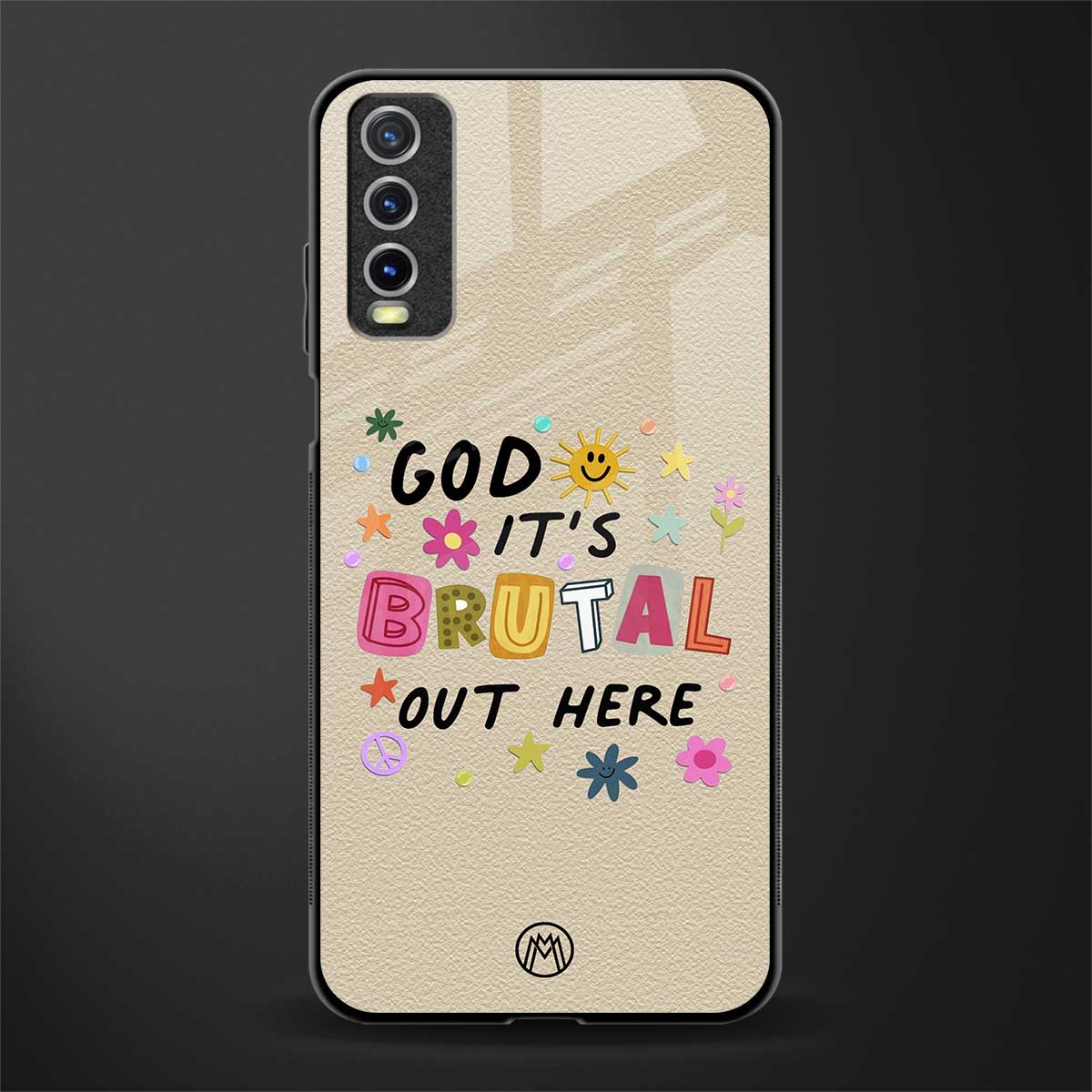it's brutal out here glass case for vivo y12g image