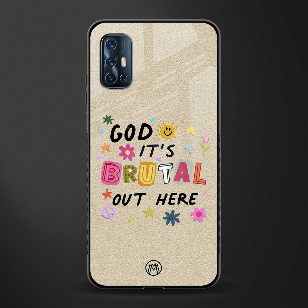 it's brutal out here glass case for vivo v17 image