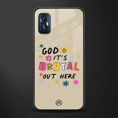 it's brutal out here glass case for vivo v17 image