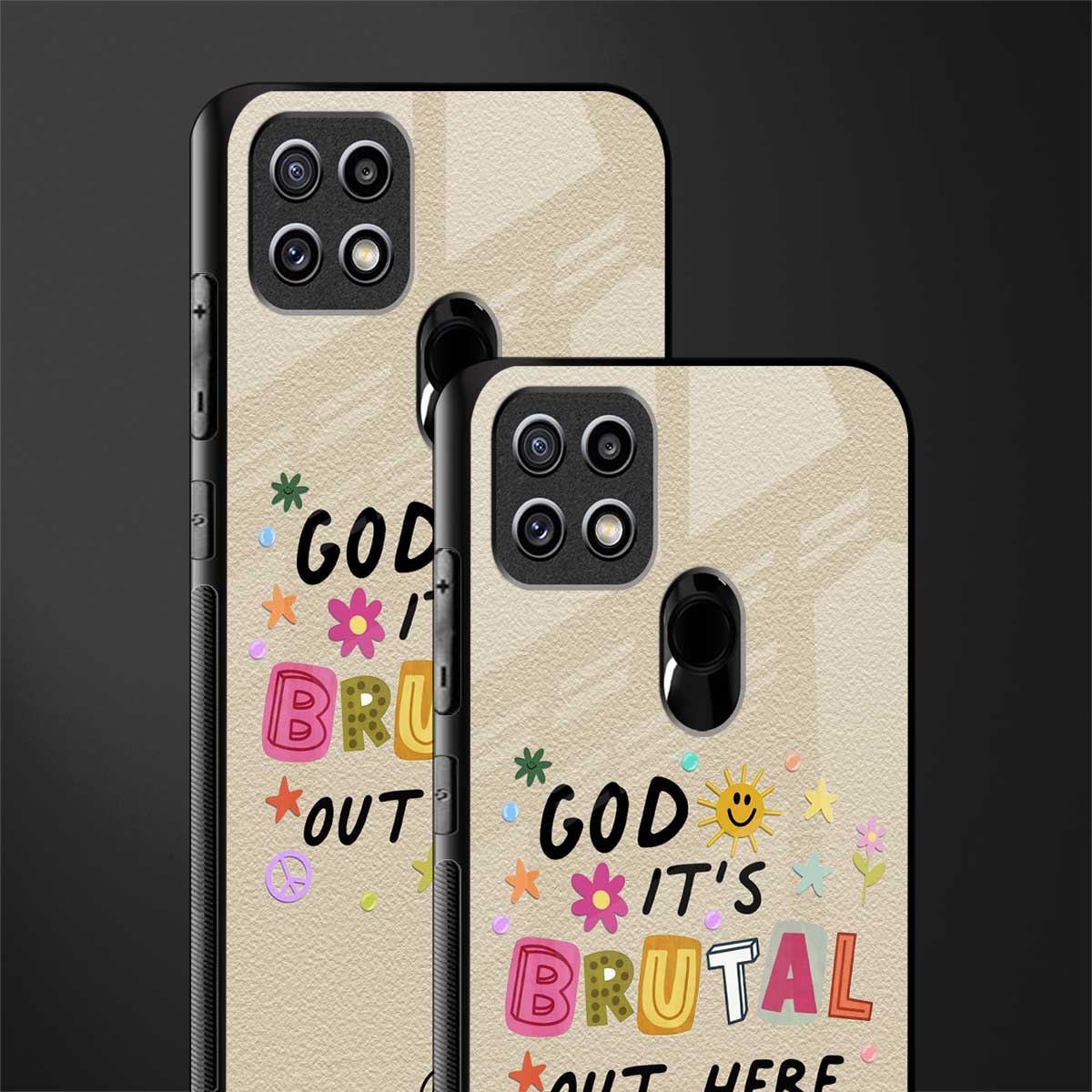 it's brutal out here glass case for oppo a15s image-2
