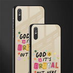 it's brutal out here glass case for redmi 9i image-2