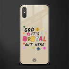 it's brutal out here glass case for redmi 9i image