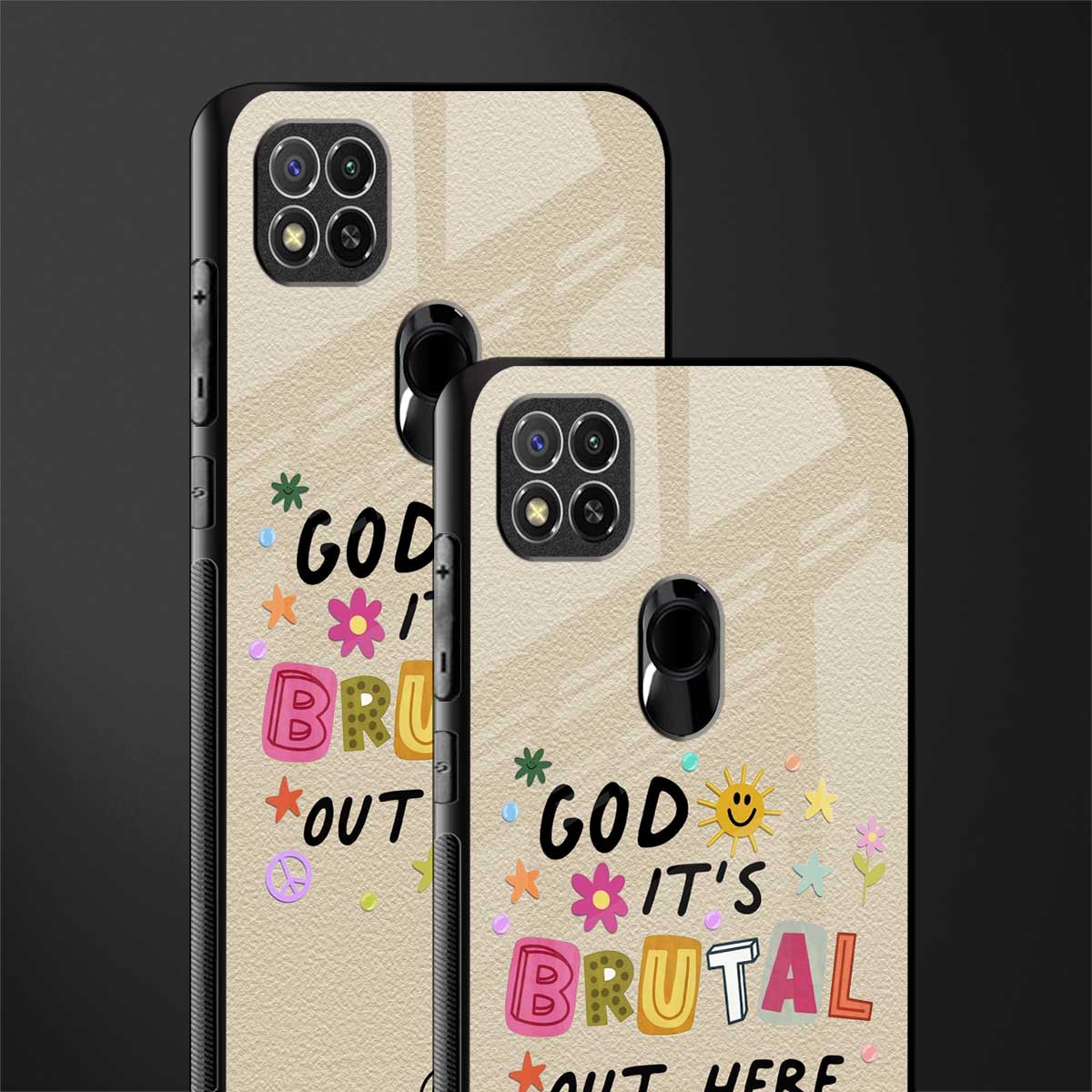 it's brutal out here glass case for redmi 9c image-2